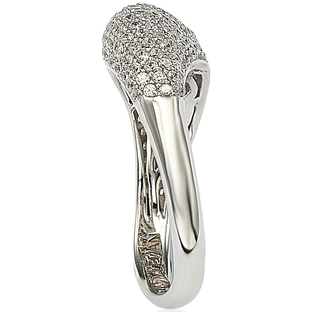 Suzy Levian Pave Cubic Zirconia Sterling Silver Bridal Ring