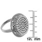 Suzy Levian Pave Cubic Zirconia Sterling Silver Cluster Circle Ring