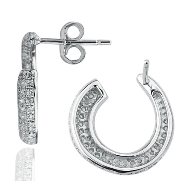 Suzy Levian Pave Cubic Zirconia Sterling Silver Earrings