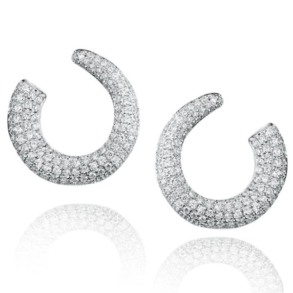 Suzy Levian Pave Cubic Zirconia Sterling Silver Earrings