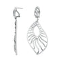 Suzy Levian Pave Cubic Zirconia Sterling Silver Feather Dangle Earrings