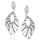 Suzy Levian Pave Cubic Zirconia Sterling Silver Feather Dangle Earrings
