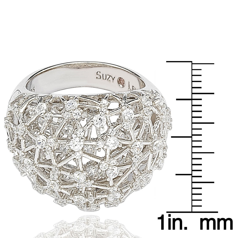 Suzy Levian Pave Cubic Zirconia Sterling Silver Ring