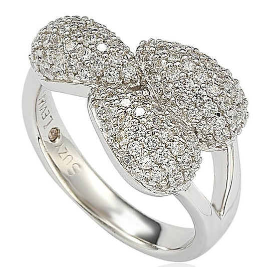 Suzy Levian Pave Cubic Zirconia Sterling Silver Ring