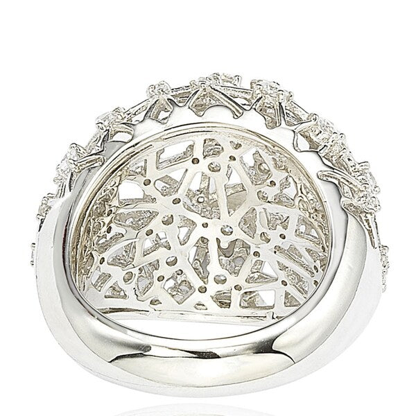 Suzy Levian Pave Cubic Zirconia Sterling Silver Ring