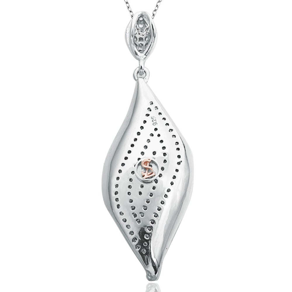 Suzy Levian Pave Cubic Zirconia Sterling Silver Swirl Pendant