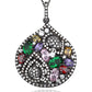 Suzy Levian Pave Multi-Color Sterling Silver Pendant Necklace