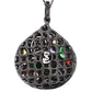 Suzy Levian Pave Multi-Color Sterling Silver Pendant Necklace