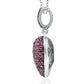 Suzy Levian Pink Cubic Zirconia Blackened Sterling Silver Pave Heart Pendant