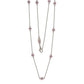 Suzy Levian Pink Sapphire 1.80cttw Sterling Silver Station Necklace