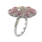 Suzy Levian Pink Sapphire and Diamond Accent in Sterling Silver Ring