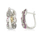 Suzy Levian Pink Sapphire and Diamond in Sterling Silver Earrings