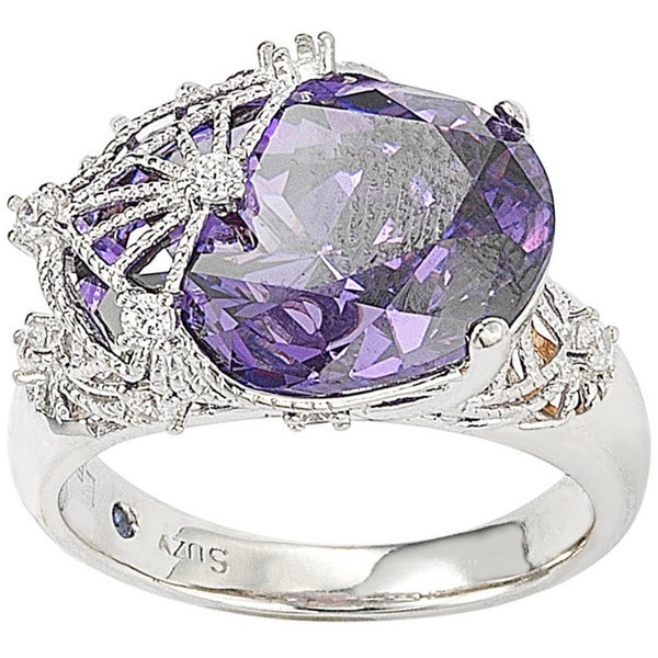 Suzy Levian Sterling Silver Purple Cubic Zirconia Ring