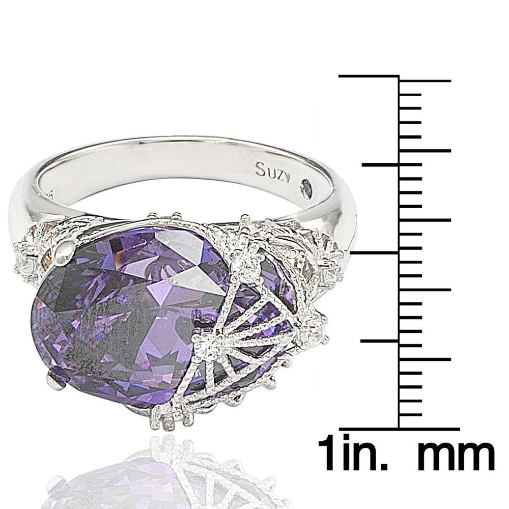 Suzy Levian Sterling Silver Purple Cubic Zirconia Ring