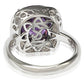 Suzy Levian Sterling Silver Purple and White Cubic Zirconia Halo Ring