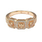 Suzy Levian Rose Sterling Silver Brown Cubic Zirconia 3-Stone Asscher-Cut Band