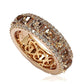 Suzy Levian Rose Sterling Silver Cubic Zirconia Champagne and White Modern Eternity Band