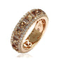 Suzy Levian Rose Sterling Silver Cubic Zirconia Champagne and White Modern Eternity Band