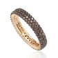 Suzy Levian Rose Sterling Silver Micro-Pave Brown Cubic Zirconia Eternity Band