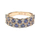 Suzy Levian Rose Sterling Silver Natural Blue Sapphire and Diamond Accent Double Row Band
