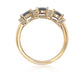 Suzy Levian Rose Sterling Silver Natural Blue Sapphire and Diamond Accent Half Band