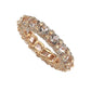 Suzy Levian Rose Sterling Silver Pink Cubic Zirconia Pave U Shape Setting Eternity Band