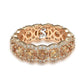 Suzy Levian Rose Sterling Silver Round Cubic Zirconia Champagne and White Eternity Band