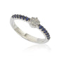 Suzy Levian Blue & White Cubic Zirconia Sterling Silver Petite Flower Band