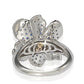 Suzy Levian Sapphire and Diamond in Sterling Silver Flower Petal Ring