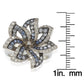 Suzy Levian Sapphire and Diamond in Sterling Silver Flower Ring