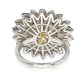 Suzy Levian Sapphire and Diamond in Sterling Silver and 18K Gold Logo Ring