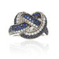 Suzy Levian Sapphire and Diamond in Sterling Silver and 18K Gold Love Knot Ring