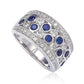 Suzy Levian Sapphire and Diamond in Sterling Silver and 18K Gold Ring