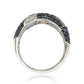 Suzy Levian Sapphire and Diamond in Sterling Silver and 18K Gold Swirling Ring