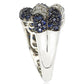 Suzy Levian Sapphire and Diamond in Sterling Silver and 18K Gold Swirling Ring