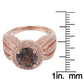 Suzy Levian Sterling Silver 4.37 cttw Smoky Quartz Ring