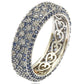 Suzy Levian Sterling Silver 5 1/3ct TGW Sapphire and Diamond Accent Eternity Pave Ring