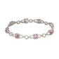 Suzy Levian Sterling Silver Asscher Cut Pink Sapphire & Diamond Accent Tennis Bracelet