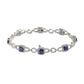 Suzy Levian Sterling Silver Asscher Cut Sapphire & Diamond Accent Tennis Bracelet