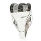 Suzy Levian Sterling Silver Black Cubic Zirconia Micro Pave Crossover 'X' Ring