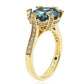 Suzy Levian Sterling Silver Blue Cubic Zirconia Ring