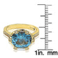 Suzy Levian Sterling Silver Blue Cubic Zirconia Ring