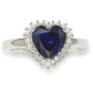 Suzy Levian Sterling Silver Blue Heart Cubic Zirconia Ring