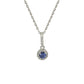 Suzy Levian Sterling Silver Blue Sapphire and diamond accent Pendant Necklace