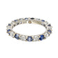 Suzy Levian Sterling Silver Blue & White Sapphire & Diamond Accent Eternity Ring