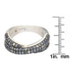 Suzy Levian Sterling Silver Blue & White Sapphire & Diamond Accent Petite Pave Crossover Ring