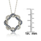 Suzy Levian Sterling Silver Blue & White Sapphire & Diamond Accent Whimsical Circle Pendant