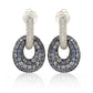 Suzy Levian Sterling Silver Blue & White Sapphire and Diamond Accent Double Oval Dangle Earrings