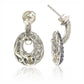 Suzy Levian Sterling Silver Blue & White Sapphire and Diamond Accent Double Oval Dangle Earrings