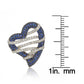 Suzy Levian Sterling Silver Blue & White Sapphire and Diamond Accent Wrapped Heart Pendant